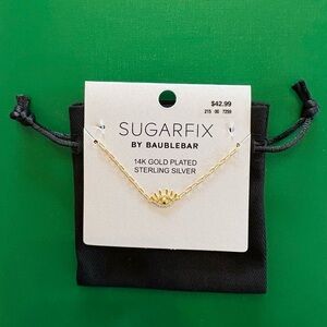 Sugarfix by Baublebar Necklace Eye w/Eyelashes 14K Gold Plated Sterling NWT